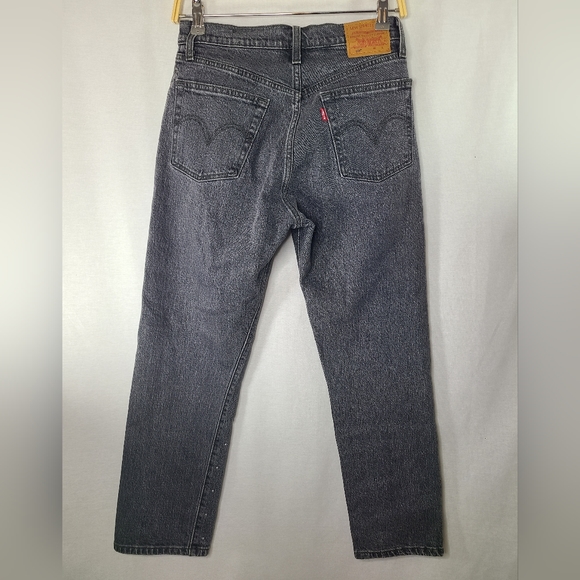 Levi's 501 Women's 26 Gray Studded Premium Denim Cropped straight leg jean - Picture 4 of 8